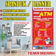 BANNER-SPANDUK KONTER PULSA/mini ATM BENTUK BERDIRI