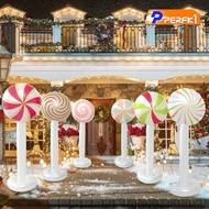 [Perfk1] Large Inflatable Lollipop Christmas Ornament PVC Blow Up Candy Decor for Outdoor Garden Par