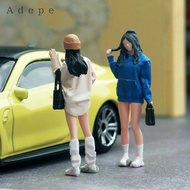 [Adepe] Miniature Diorama Girl Figure Trains Architectural People Figures 1/64 People