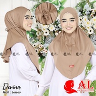 Jilbab dewasa bergo DEVINA NON PED tali kepang ulir jersey | bergo instan tali kepang | kerudung ins