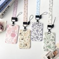 Beautiful Flower Card Case Pearl Chain Hand Rope Student School Card ID Cover Bus Access Card Case
