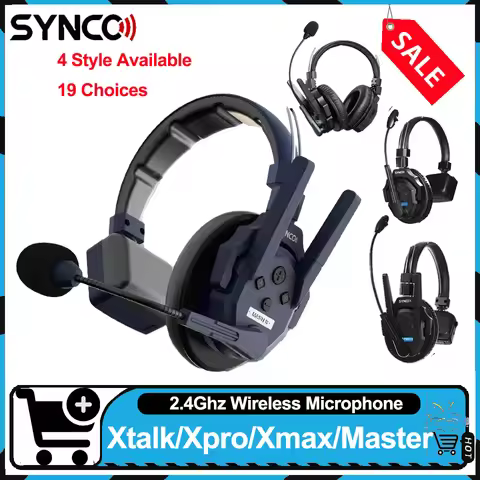 Synco Xtalk/Xpro/Xmax/Master 2.4GHz Teamwork Wireless Remote Communication Headset Noise Isolation C