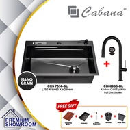 CABANA CKS7556-BL NANOGRAIN KITCHEN SINK 750MM WITH PULL OUT COLD TAP CB889SS-BL