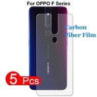 5Pcs OPPO F11 F9 F7 Youth R17 R9s Plus Find X6 X5 X3 X2 Pro Carbon Fiber Pattern Matte Back Film Rear Sticker Soft Protective Film