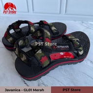MERAH PST - Javanica GL01 Red - Men's and Women's Outdoor Mountain Sandals with Black Anti-Slip Outs