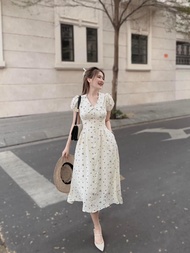 ĐẦM MAXI CỔ TIM TAY PHỒNG NỮ BÁNH BÈO HOANHI3