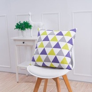 簡約系列抱枕-紫黃三角形