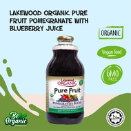 Be Organic Certified Organic LAKEWOOD Organic Pure Fruit Pomegranate with Blueberry Juice