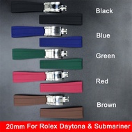 20mm Rubber Silicone Watch Band Fit for Rolex Daytona Water Ghost King Submariner Women Men Replacement Bracelet Soft Waterproof Shockproof Watch Strap