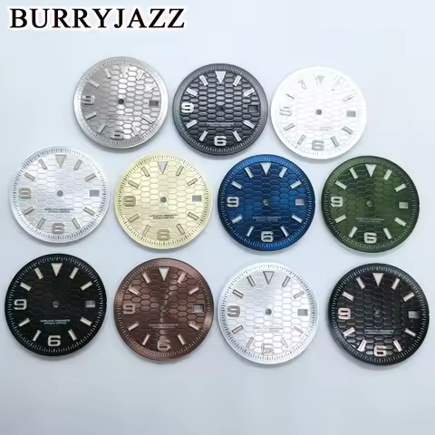 BURRYJAZZ 28.5mm/31mm Honeycomb Pattern Modified Dial Perpetual Land-Dweller Watch Fit NH35 4R35 Aut