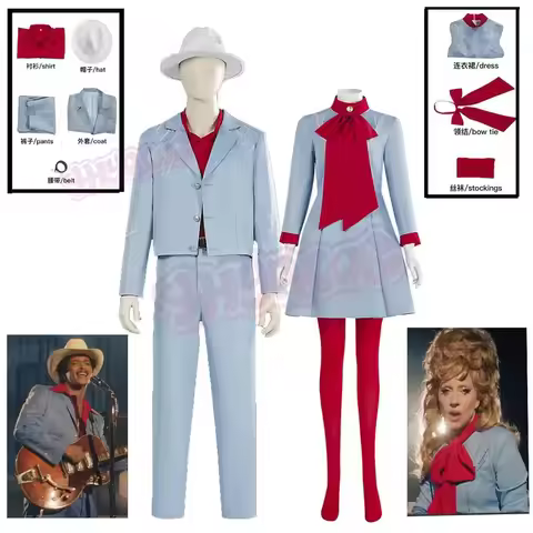 YUNDA Anime Die With A Smile Lady Bruno Mars Cosplay Costume Gaga Blue Fancy Dress Halloween Party O