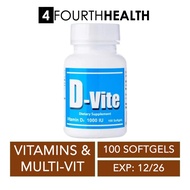 [EXP 12/26] D-Vite Vitamin D3 1000IU Multivitamin Dietary Supplement