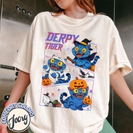 Halloween Tiger Derpy Comfort Colors T-Shirt | K-Pop Demon Hunter Tee | Hunter Merch | Pumpkin Fall 