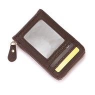 Bali RFID Men's Card Holder Unisex Wallet Genuine Leather Business Card Holder Zipper Card Protect Case ID Bank Card Holders Purse