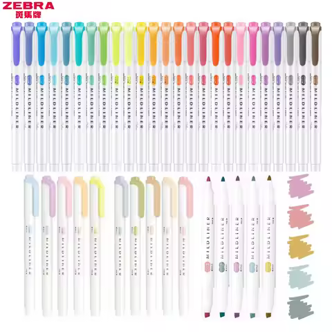 1/3pcs ZEBRA MILDLINER WKT7 Highlighter Pens,Multi-Colors Double Tips Fiber Markers For Painting key