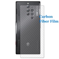 For ZTE nubia Red Magic 9 8 8s Pro Plus 3D Transparent Carbon Fiber Rear Back Film Stiker Screen Protector (Not Glass)
