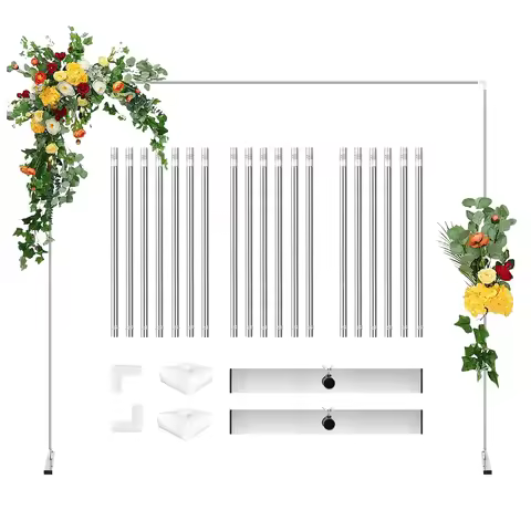 Metal Arch Backdrop Stand Wedding Balloon Arch Stand 8.9FT Square Arched Frame Ceremony Birthday Par