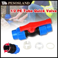 1/2” PE Water Pipe Switch Valve Water Pipe Quick Valve Connector Quick Connector Ball Valves