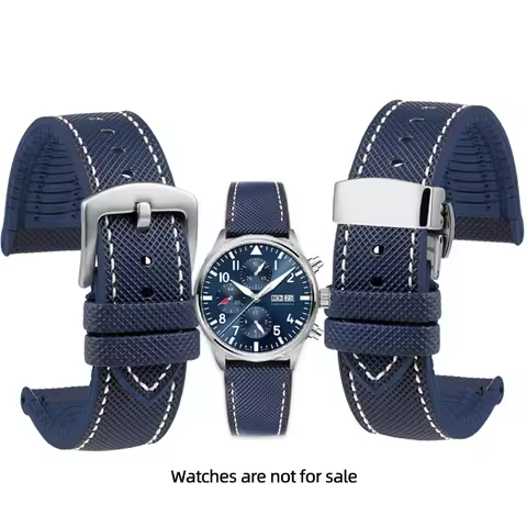 High-quality rubber strap for IWC Pilot Mark 18 Portuguese Tudor Breitling Nylon Rubber Bottom brace