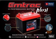 95D31R (REVERSE) 3SMF / N70R Emtrac Plus! Hi-Performance (Maintenance Free) Automotive Battery 95 D31 R / N70 / 3SM  (Chrome Series)