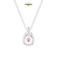 COD Pink Diamond Wreath Bow Necklace Women Niche High-End Clavicle Chain For Best Friend Christmas Gift-Tender