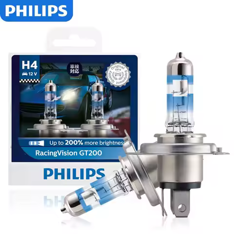 Philips H4 H7 RacingVision GT200 Car Halogen Headlight 12V +200% Bright Light Original Upgarde High 