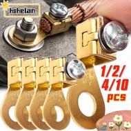 HSHELPH Car Battery Terminal Blocks, Screw‑Tight 2.5‑10mm² Battery Connector, 6mm Hole Solid Copper 