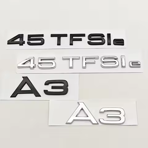 NEW 3D ABS Car Letters Logo A3 45TFSIe Badge Rear Trunk Sticker Decals For Audi A3 45 TFSI e 8Y Auto