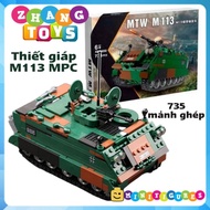 Toy puzzle car armor car with M113 Assembled Including 735 pieces Minifigures Xingbao 06050 XB06050