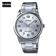 Velashop นาฬิกาข้อมือผู้ชายคาสิโอ Casio Standard สายสแตนเลส หน้าปัดขาว รุ่น MTP-V001D-7BUDF , MTP-V001D-7B, MTP-V001D