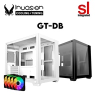 Invasion GT-DB M-ATX Mid-Tower Gaming Case with ARGB Fan - Black/White With Aurora Fan