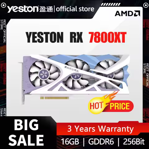 Yeston RX7800XT-16G GDDR6 256bit Graphics Card for Gaming PC GPU placa de video Видеокарта