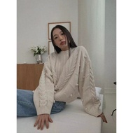 [SR-STUDIO] art j 2025 Winter Korea Dongdaemun Twist Knitted Wool Ball Sweater 1I9L