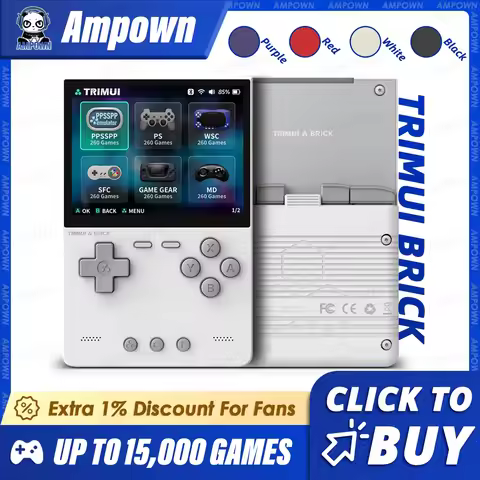 TRIMUI BRICK Handheld Game Console 3.2'' IPS Screen Linux System Trimui UI Metal Back Panel Key LED 