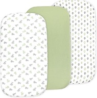 3 Pack Organic Muslin Bedside Bassinet Sheets Compatible with Mika Micky, Baby Delight, Dream On Me,