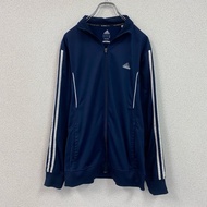 古著adidas運動外套/球衣，藏藍色，M碼