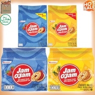 Jam O'Jam Biscuit แยม โอ'แยม รสสตอเบอร์รี่ รสสัปะรด แพ็ค 5 บาท และ 2 บาท 384 กรัม