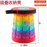 (H26)(打開高28*21.5cm)便攜式伸縮凳 紅色 彩虹色 摺凳 圓形戶外凳 摺疊凳 收納凳 圓凳 露營/排隊/釣魚/BBQ必備