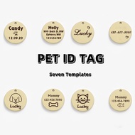 Pet ID Tag Dog Tag 2.5cm Stainless Steel Dog ID Tag Cat Personalized Tag Free Engraved Pets Collar C