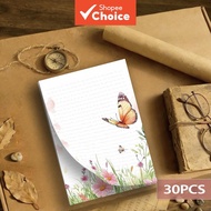 30 sheets, B5 size, spiral-bound stationery paper, detachable, suitable for notes, handwritten lette