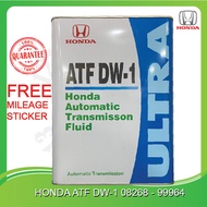 ORIGINAL HONDA ULTRA DW1 AUTO OIL 4L ACCORD CIVIC CITY JAZZ CRV STREAM FREED ODYSSEY DW-1 DW 1 ATF G