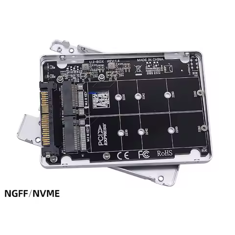 Aluminium Alloy Case PCIe 3.0 x4 M.2 to U.2(SFF-8639) Adapter Card 32Gbps for M.2 NVME NGFF PCI-E SA