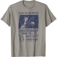 เสื้อยืดคอกลมเสื้อยืดโอเวอร์ไซส์เสื้อยืด พิมพ์ลายวง David Bowie City RadioS-3XL S-5XL