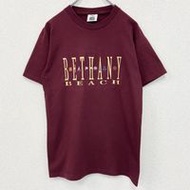 Lee Bethany 古著短袖刺繡T卹，紅色，休閒設計，圓領，復古風，M碼