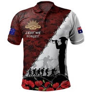 To avoid forgetting the ANZAC Day polo shirt for men, street short sleeved lapel golf shirt for men,