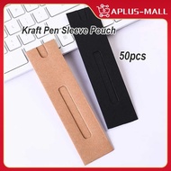 50Pcs Kraft Pen Sleeve Pouch Black Kraft Paper Box Pen Packaging Bags Black Pencil Case