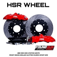 Bbk Red HSR 6 Piston MZGT6 Front 355X32 Drilled Slotted Pajero Sport 2015