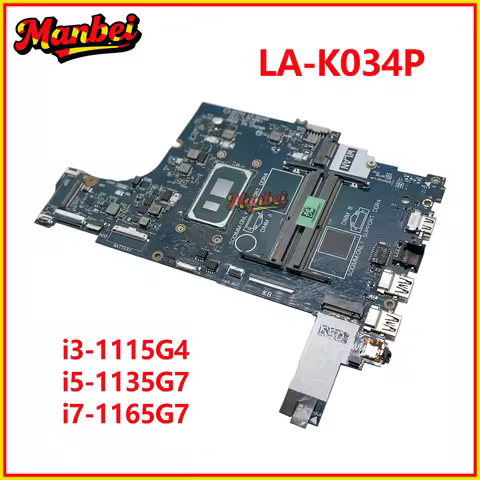 Laptop LA-K034P Mainboard For Dell Vostro 3400 3500 Inspiron 3501 Motherboard i3-1115G4 i5-1135G7 i7