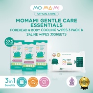 Momami Bundle 3 Pack Cooling & Saline NaCL Wipes - Cold & Thinning Wet Wipes for Children's Mucus