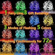 (battery included) 3 modes Led Fairy Light Copper String Lamp 1/2/3M Garland for Christmas Tree Wedding Party Decoration